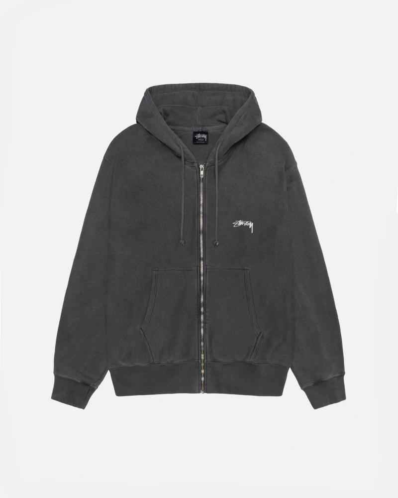 Stussy SMOOTH STOCK ZIP HOODIE PIGMENT DYED