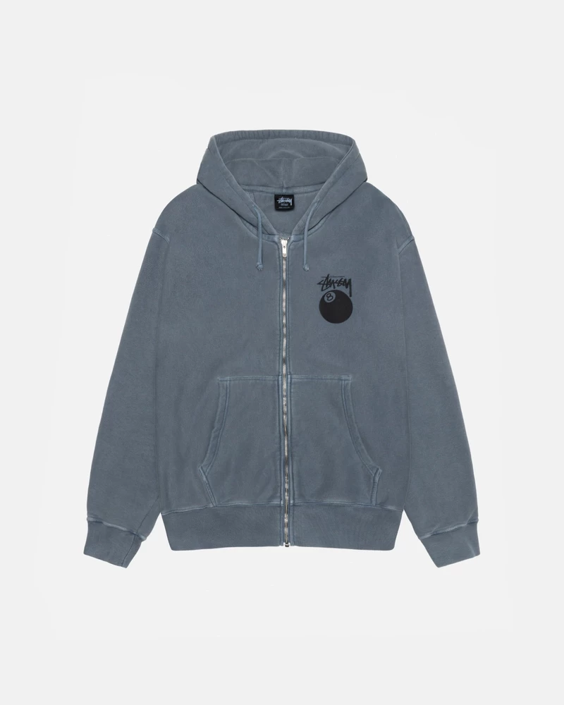 Stussy 8 BALL ZIP HOODIE PIGMENT DYED