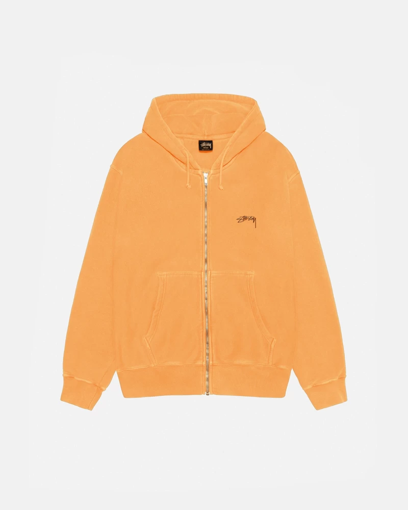 Stussy SMOOTH STOCK ZIP HOODIE PIGMENT DYED