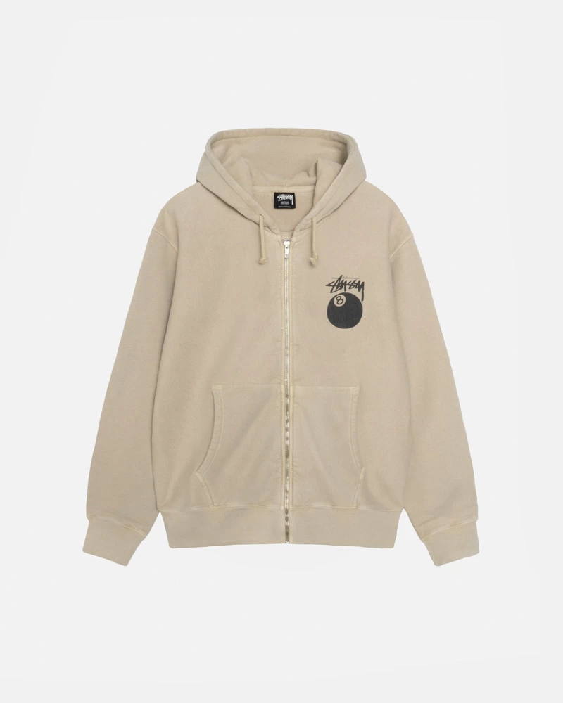 Stussy 8 BALL ZIP HOODIE PIGMENT DYED