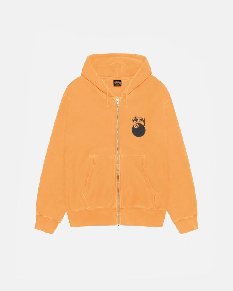 Stussy 8 BALL ZIP HOODIE PIGMENT DYED