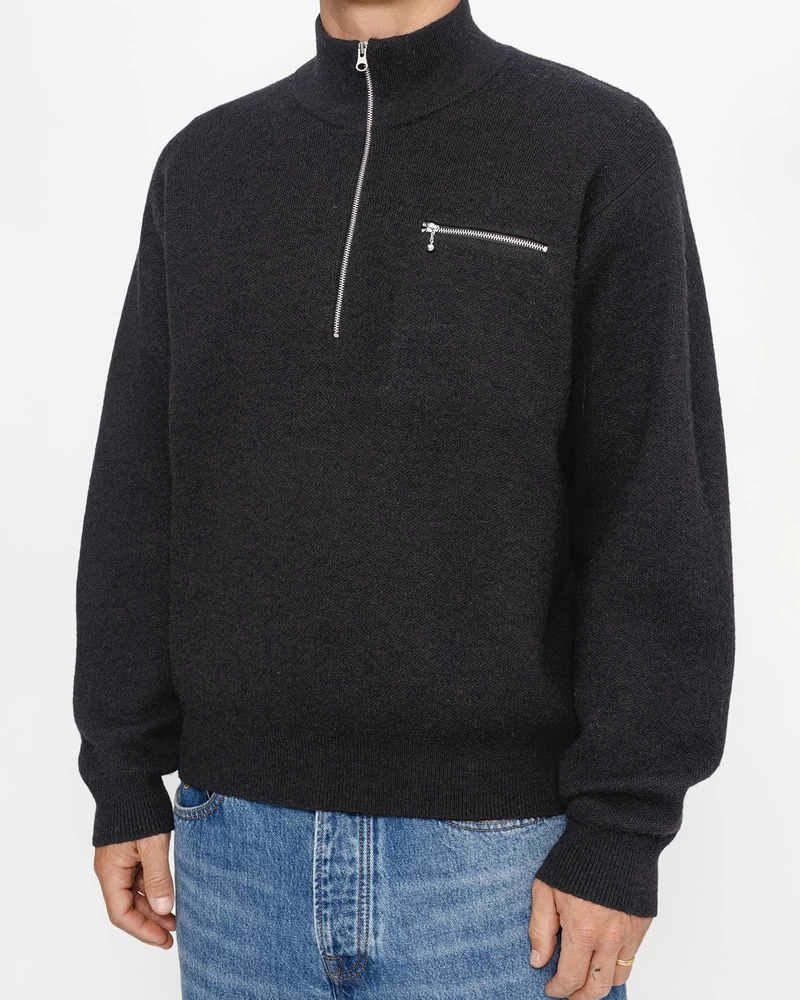 Stussy HALF ZIP MOCK NECK SWEATER