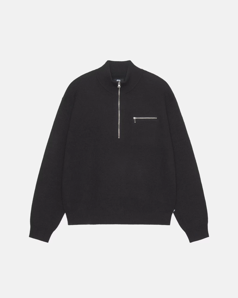 Stussy HALF ZIP MOCK NECK SWEATER