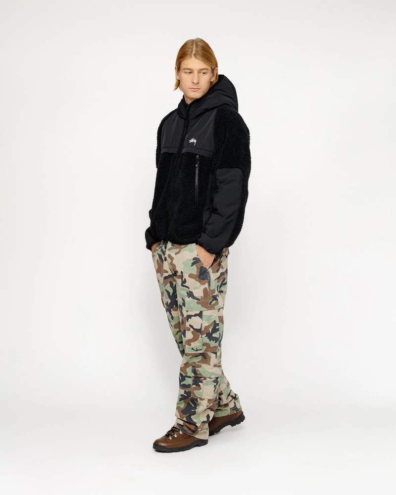 Stussy SHERPA PANELED HOODED JACKET