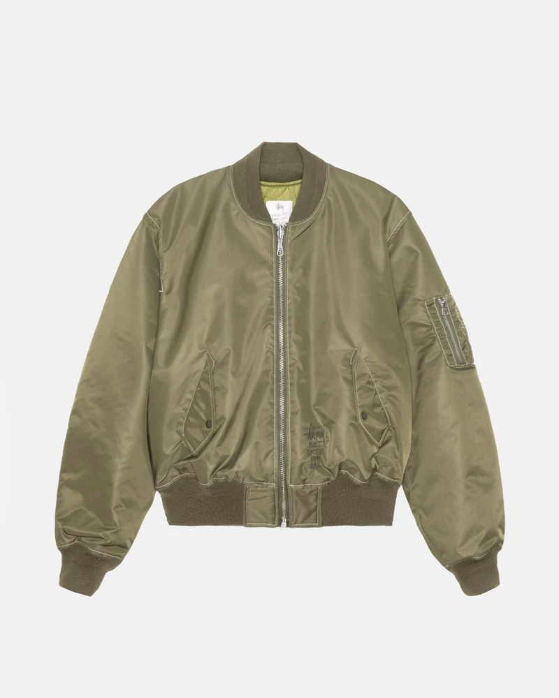Stussy Yapılı Ters çevrilebilir Bomber Ceket
