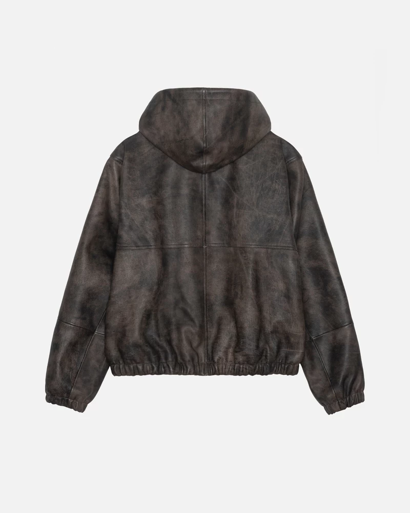 Stussy WORK JACKET STONEWASH LEATHER