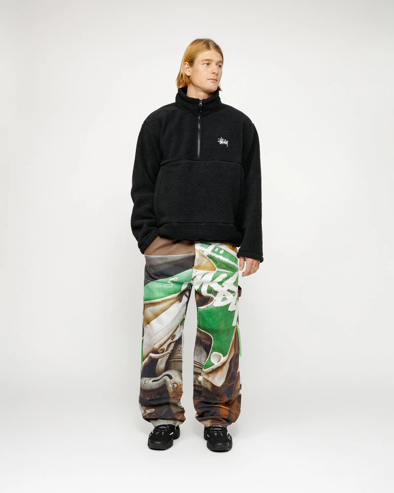 Stussy POLAR FLEECE HALF ZIP MOCK NECK