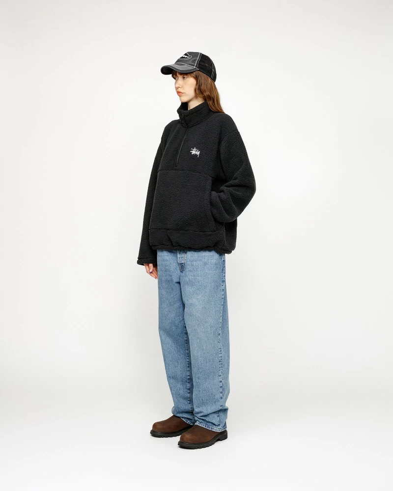 Stussy POLAR FLEECE HALF ZIP MOCK NECK
