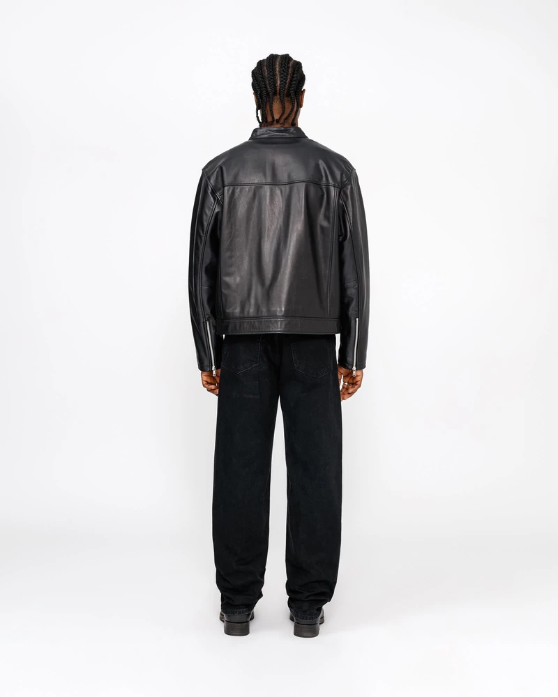 Stussy CAFE RACER LEATHER JACKET