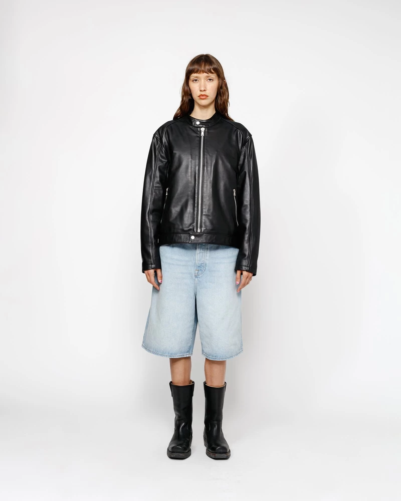 Stussy CAFE RACER LEATHER JACKET