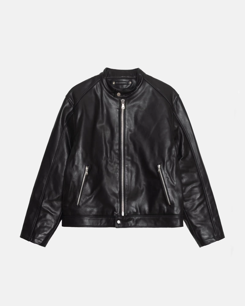 Stussy CAFE RACER LEATHER JACKET