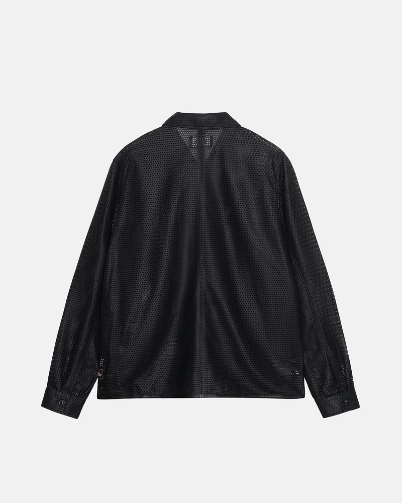 Stussy ZIP SHIRT PERFORATED LEATHER