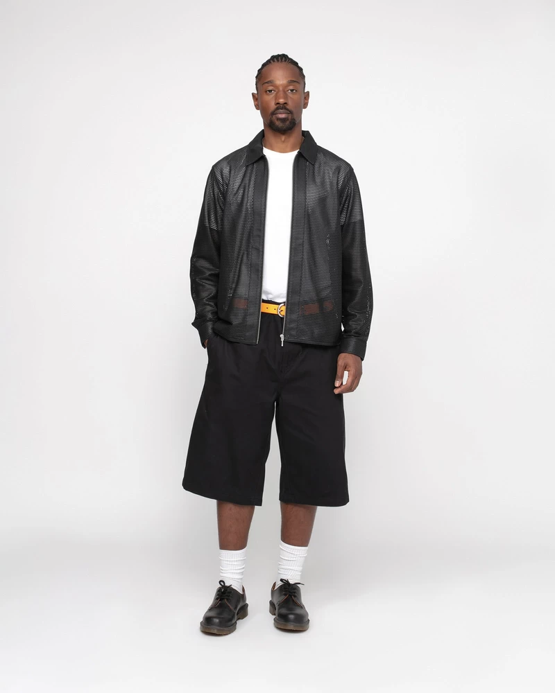 Stussy ZIP SHIRT PERFORATED LEATHER