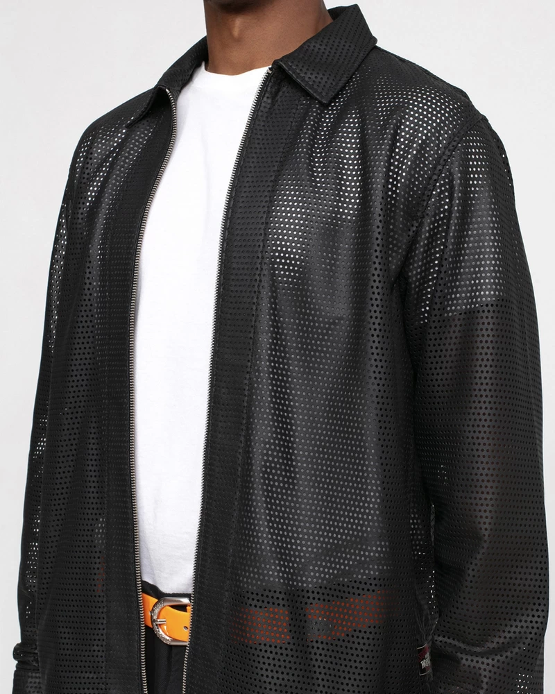Stussy ZIP SHIRT PERFORATED LEATHER