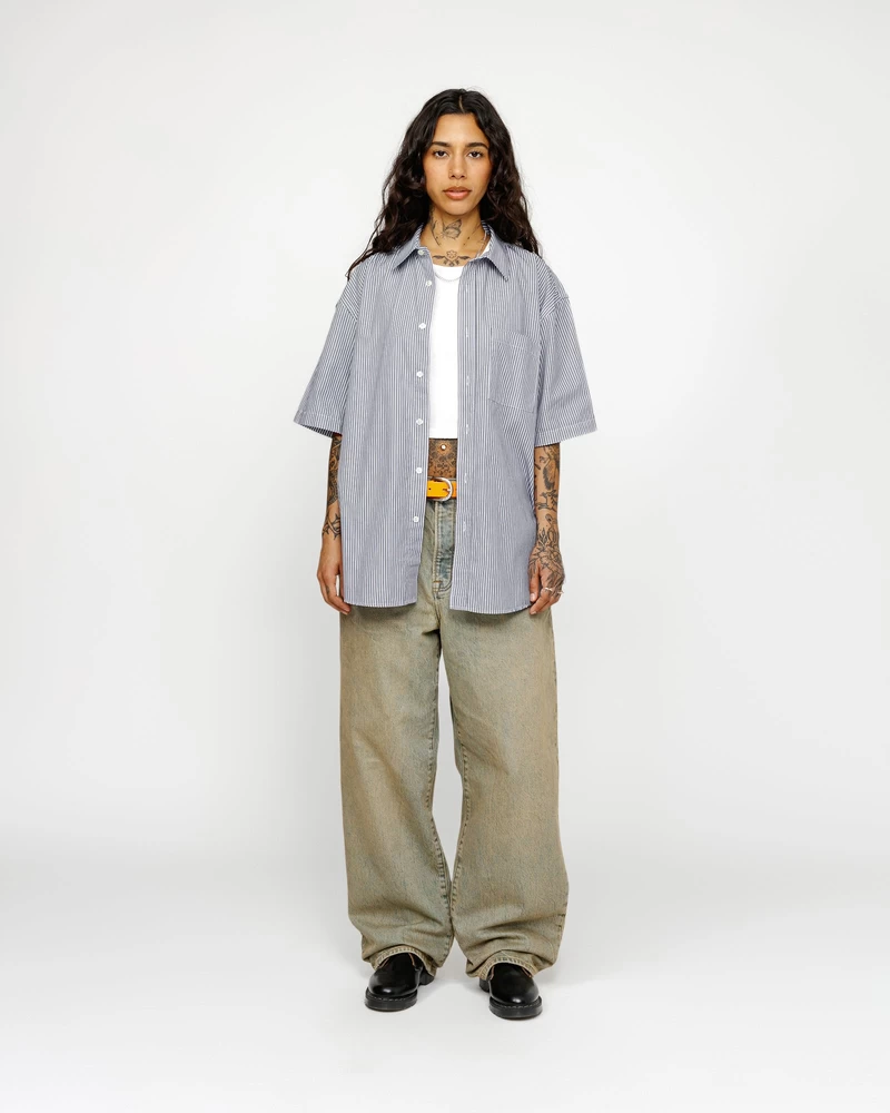 Stussy BOXY SS SHIRT 8 BALL STRIPE