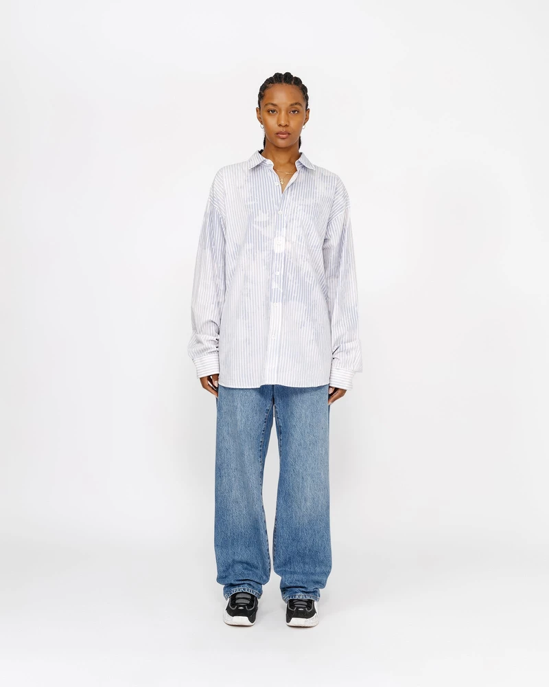 Stussy CLASSIC LS SHIRT BLEACHED POPLIN