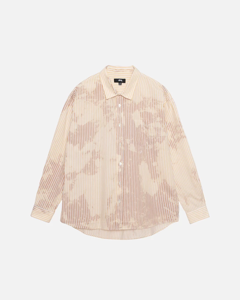 Stussy CLASSIC LS SHIRT BLEACHED POPLIN